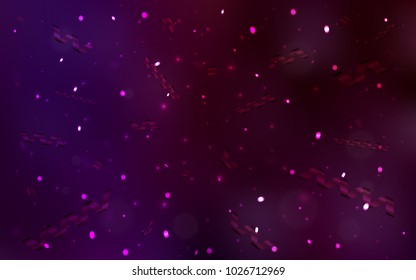 Dark Purple vector background with xmas confetti. Confetti on blurred abstract background with colorful gradient. The pattern can be used for carnival, festival leaflets.
