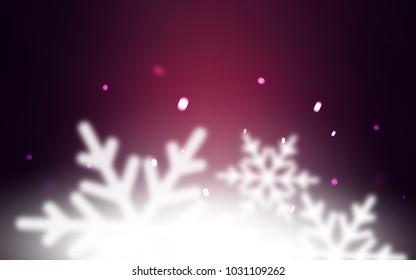 Dark Purple vector background with xmas snowflakes. Modern geometrical abstract illustration with crystals of ice. New year design for your ad, poster, banner.