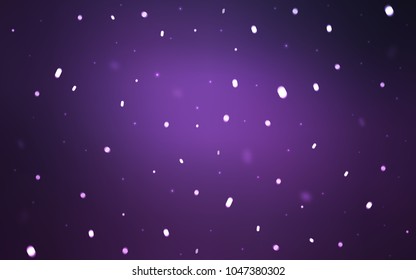 Dark Purple vector background with xmas snowflakes. Blurred decorative design in xmas style with snow. New year design for your ad, poster, banner.