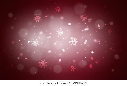 Dark Purple vector background with xmas snowflakes. Shining colored illustration with snow in christmas style. The pattern can be used for new year ad, booklets.