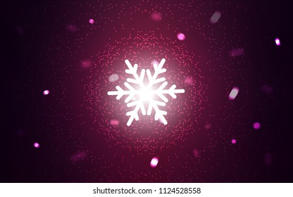 Dark Purple vector background with xmas snowflakes. Blurred decorative design in xmas style with snow. New year design for your business advert.