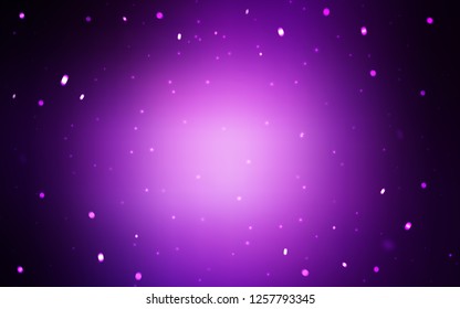 Dark Purple vector background with xmas snowflakes. Shining colorful illustration with snow in christmas style. New year design for business advert.