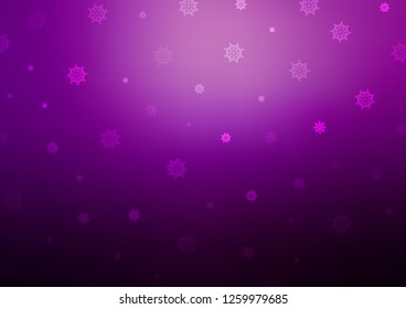 Dark Purple vector background with xmas snowflakes. Modern geometrical abstract illustration with crystals of ice. New year design for your business advert.