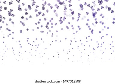 Dark Purple vector background with xmas snowflakes. Modern geometrical abstract illustration with snowflakes. New year design for poster, banner.