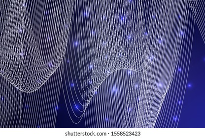 Dark Purple vector background with xmas confetti. Decorative shining illustration with ribbons on abstract template. New design for ad, poster, banner of your Party.