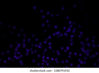 Dark Purple vector background with xmas snowflakes. Modern geometrical abstract illustration with crystals of ice. The template can be used as a new year background.