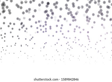 Dark Purple vector background with xmas snowflakes. Modern geometrical abstract illustration with snowflakes. New year design for poster, banner.