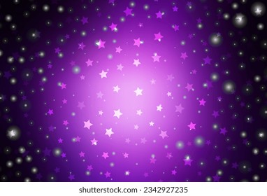 Dark Purple vector background in Xmas style. Abstract gradient illustration with colorful Christmas things. Best design for a college poster, banner.
