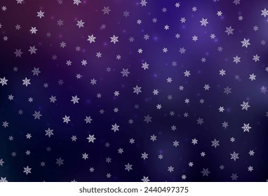 Dunkelvioletter Vektorhintergrund im Weihnachtsstil. Bunte Illustration mit Weihnachtszeichen und -zeichen. Intelligentes Design für die Förderung der Universität.