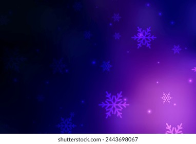 Dark Purple vector background in Xmas style. Colorful illustration with Christmas simbols and signs. Pattern for ads, poster, banner of books.