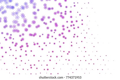 Dark Purple vector background with xmas snowflakes. Modern geometrical abstract illustration with crystals of ice. The pattern can be used for new year ad, booklets.