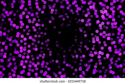 Dark Purple vector banner with circles, spheres. Abstract spots. Background of Art bubbles in halftone style with colored gradient.