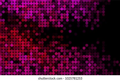Dark Purple vector banner with circles, spheres. Abstract spots. Background of Art bubbles in halftone style with colored gradient.