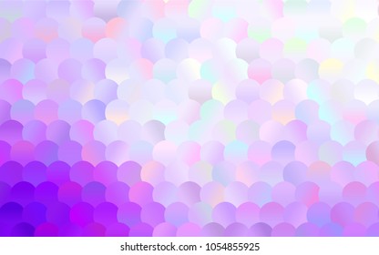 Dark Purple vector banner with circles, spheres. Abstract spots. Background of Art bubbles in halftone style with colored gradient.