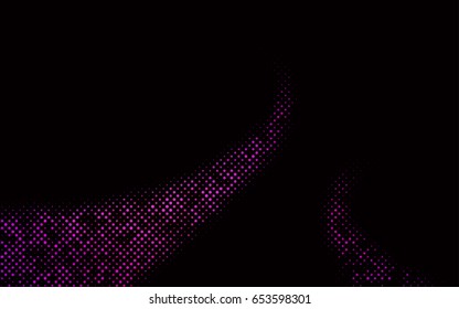 Dark Purple vector banner with circles, spheres. Abstract spots. Background of Art bubbles in halftone style with colored gradient.