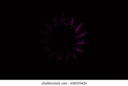 Dark Purple vector banner with circles, spheres. Abstract spots. Background of Art bubbles in halftone style with colored gradient.