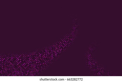 Dark Purple vector banner with circles, spheres. Abstract spots. Background of Art bubbles in halftone style with colored gradient.
