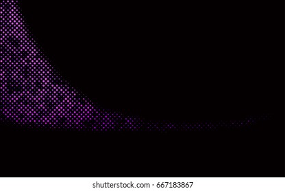 Dark Purple vector banner with circles, spheres. Abstract spots. Background of Art bubbles in halftone style with colored gradient.