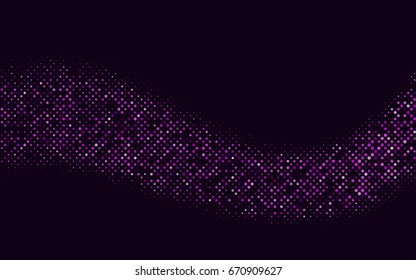 Dark Purple vector banner with circles, spheres. Abstract spots. Background of Art bubbles in halftone style with colored gradient.