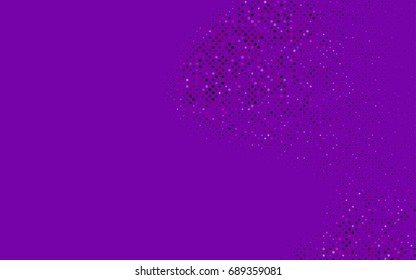 Dark Purple vector banner with circles, spheres. Abstract spots. Background of Art bubbles in halftone style with colored gradient.