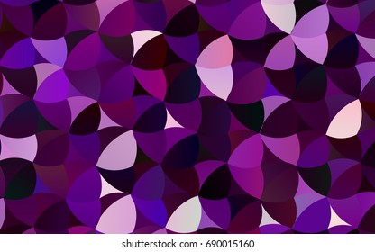 Dark Purple vector banner with circles, spheres. Abstract spots. Background of Art bubbles in halftone style with colored gradient.