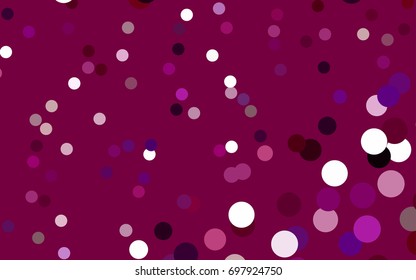 Dark Purple vector banner with circles, spheres. Abstract spots. Background of Art bubbles in halftone style with colored gradient.