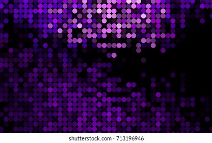 Dark Purple vector banner with circles, spheres. Abstract spots. Background of Art bubbles in halftone style with colored gradient.