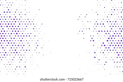 Dark Purple vector banner with circles, spheres. Abstract spots. Background of Art bubbles in halftone style with colored gradient.