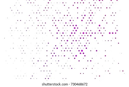 Dark Purple vector banner with circles, spheres. Abstract spots. Background of Art bubbles in halftone style with colored gradient.