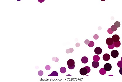 Dark Purple vector banner with circles, spheres. Abstract spots. Background of Art bubbles in halftone style with colored gradient.