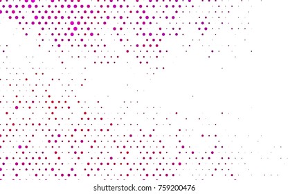 Dark Purple vector banner with circles, spheres. Abstract spots. Background of Art bubbles in halftone style with colored gradient.