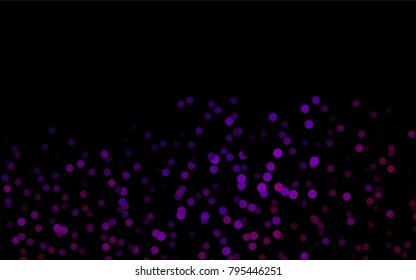 Dark Purple vector banner with circles, spheres. Abstract spots. Background of Art bubbles in halftone style with colored gradient.
