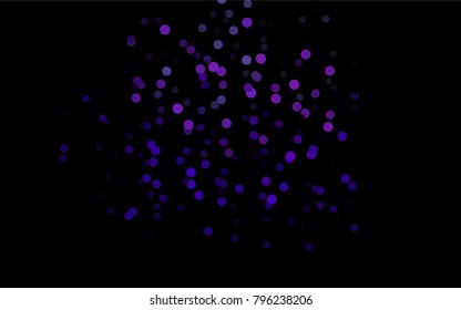 Dark Purple vector banner with circles, spheres. Abstract spots. Background of Art bubbles in halftone style with colored gradient.
