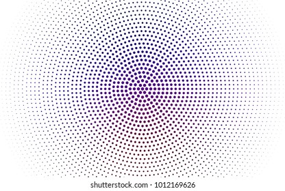 Dark Purple vector banner set of circles, spheres. Donuts Background. Creative Design Templates. Technology halftone illustration.