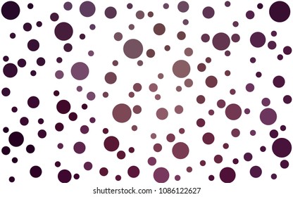 Dark Purple vector banner set of circles, spheres. Donuts Background. Creative Design Templates. Technology halftone illustration.