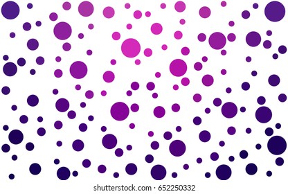 Dark Purple vector banner set of circles, spheres. Donuts Background. Creative Design Templates. Technology halftone illustration.