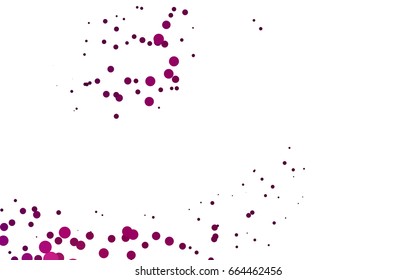 Dark Purple vector   banner with set of circles, dots. Donuts Background. Creative Design Template. Technological halftone illustration.