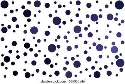 Dark Purple vector banner set of circles, spheres. Donuts Background. Creative Design Templates. Technology halftone illustration.