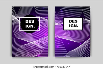 Dark Purple vector banner for websites. Abstract booklet on colored background with gradient. Pattern for beautiful business cards, folders.