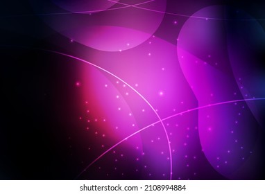 Vector morado oscuro Hermosa ilustración colorida con círculos, líneas. Ilustración abstracta con burbujas de colores al estilo natural. Fondo de escritorio para un teléfono móvil.