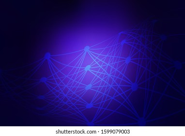 Dark Purple vector blurred bright pattern. Creative illustration in halftone style with gradient. Completely new design for your business.
