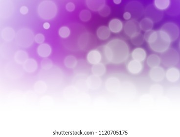 Dark Purple vector blurred shine abstract bokeh template. Glitter abstract illustration with an elegant design. The template can be used for your brand book.
