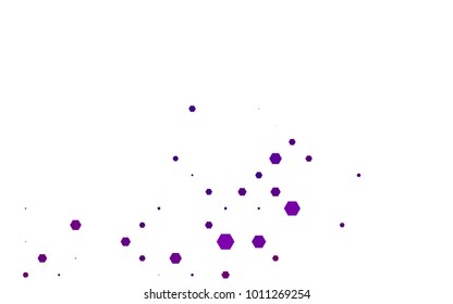 Dark Purple vector blurry hexagon background design. Geometric background in Origami style with gradient. 