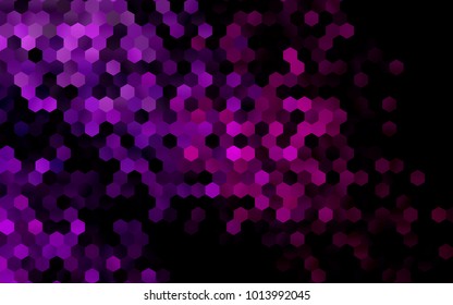 Dark Purple vector blurry hexagon background design. Geometric background in Origami style with gradient. 