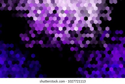 Dark Purple vector blurry hexagon background design. Geometric background in Origami style with gradient. 