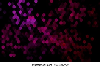 Dark Purple vector blurry hexagon background design. Geometric background in Origami style with gradient. 