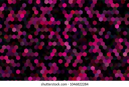 Dark Purple vector blurry hexagon background design. Geometric background in Origami style with gradient. 