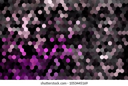 Dark Purple vector blurry hexagon background design. Geometric background in Origami style with gradient. 