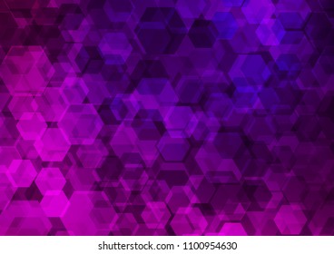 Dark Purple vector blurry hexagon pattern. A completely new color illustration in a vague style. hexagonal pattern for your business design.