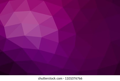 Dark Purple vector blurry hexagon blurry triangle. An elegant bright illustration with gradient. The best triangular design for your business.